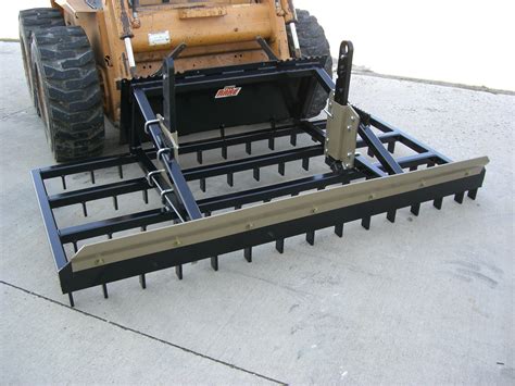 landscape rake for mini skid steer|rake attachment for skid steer.